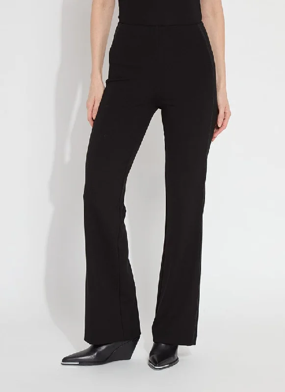 Hi Waist Ponte Trouser with Satin Piping | Black Trousers Floral Bohemian