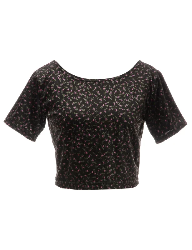 Label Velvet Low Back Crop Top Rayon Velvet Corduroy