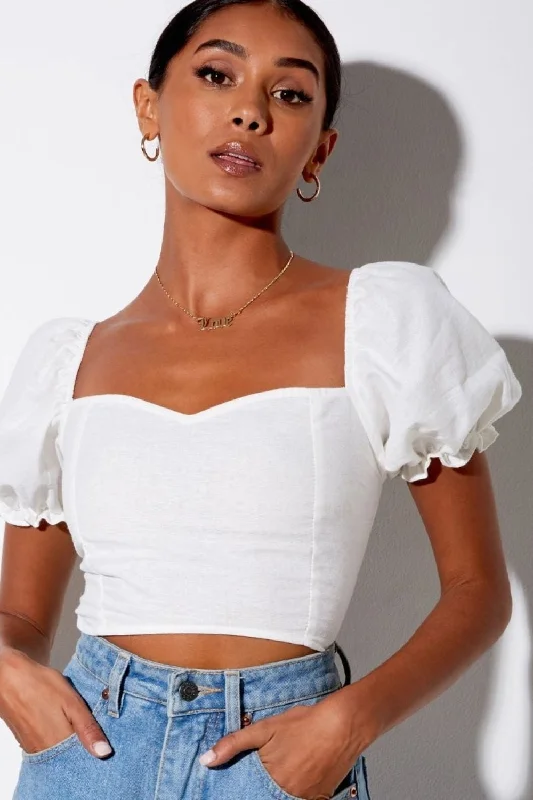 Fresh For You White Crop Top Hooded Caped Shawl Collar