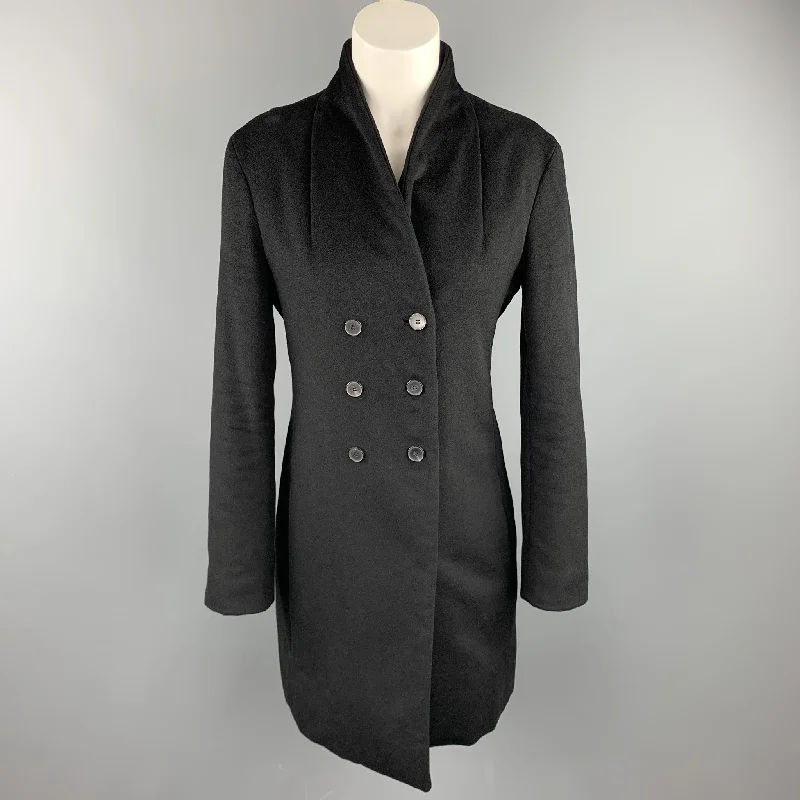 JIL SANDER Size 4 Black Cashmere Blend Double Breasted Coat Cardigan Sweater Pullover JIL SANDER Size 4 Black Cashmere Blend Double Breasted Coat Cardigan Sweater Pullover