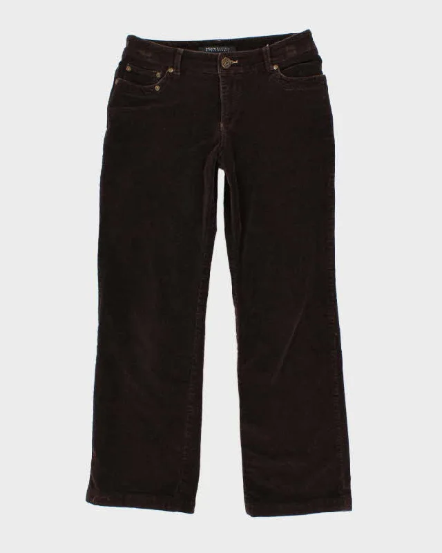 Vintage Women's Brown Cord Trousers - W32 L28 Trousers Fleece Cozy