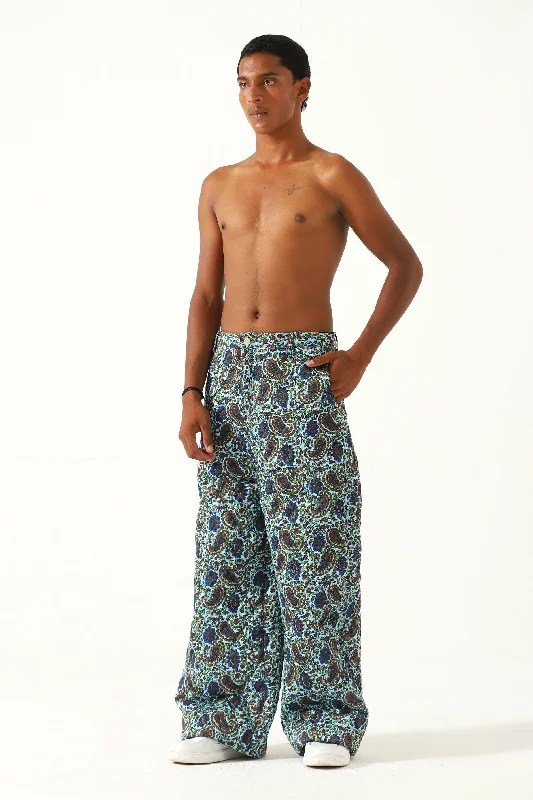 QUILTED SILK BLOCKPRINT TROUSERS Trousers Hiking Durable