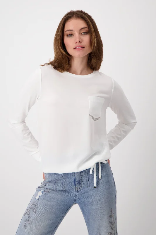 Pullover, off-white dolman Sleeve Top