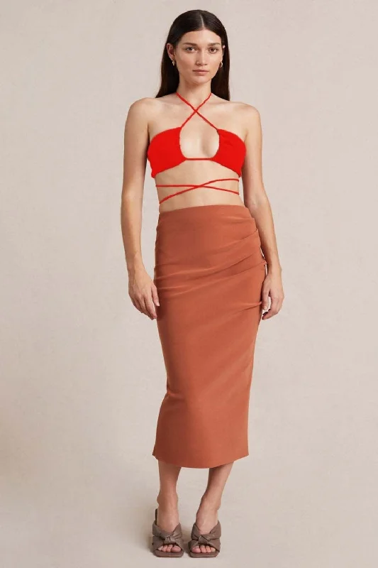 Hot Red In Hot Summers Crop Top Striped Floral Plaid