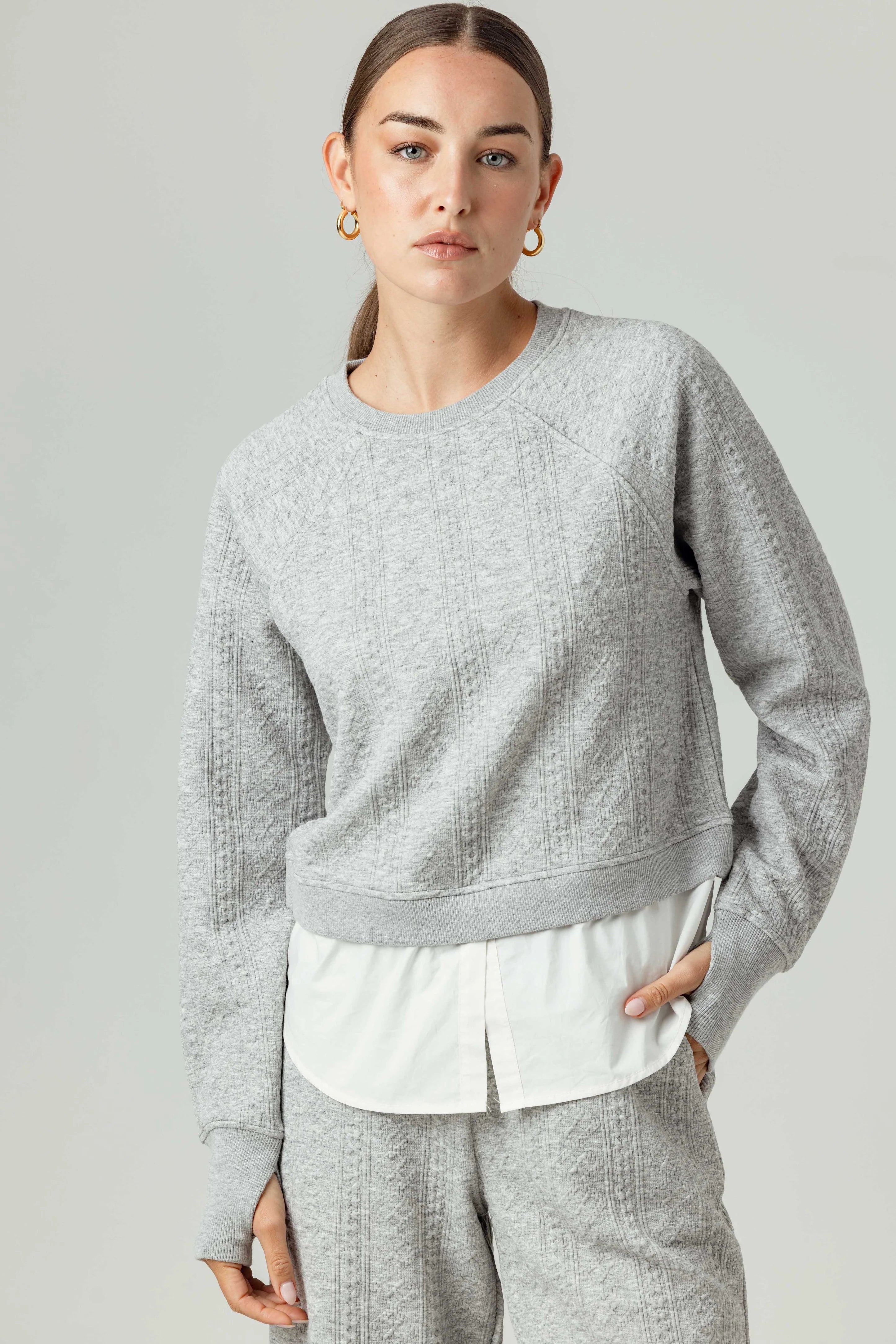 Mor Pullover Gathered Sleeve Pullover