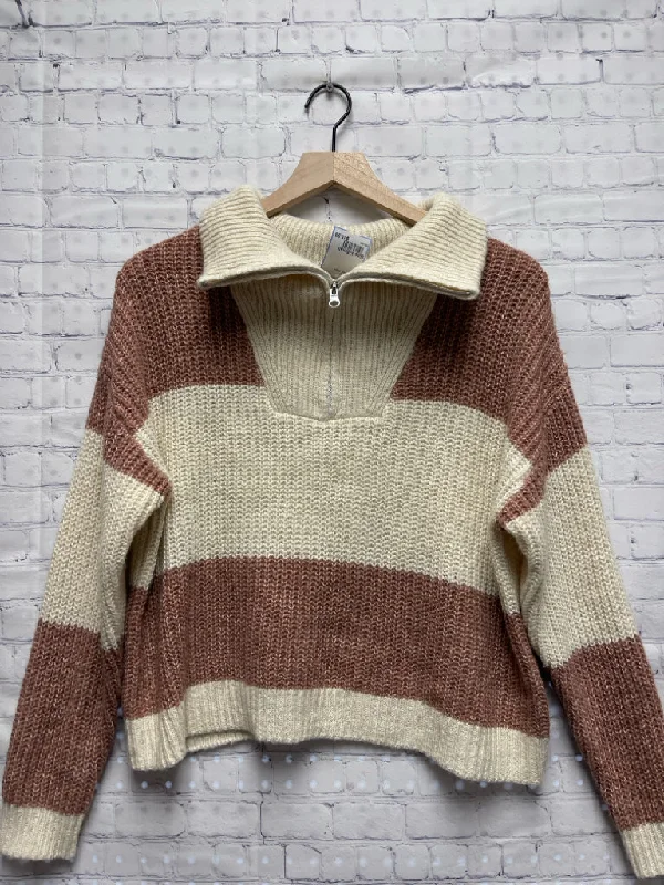 Size X-Small Ladies Pink Stripe Altar'd State Pullover Surplice Neck Pullover