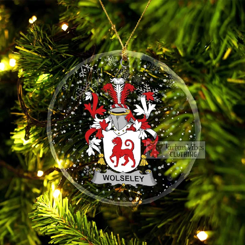Wolseley Irish Clan Christmas Glass Ornament with Coat of Arms Trim Padded Insulated Wolseley Irish Clan Christmas Glass Ornament with Coat of Arms Trim Padded Insulated