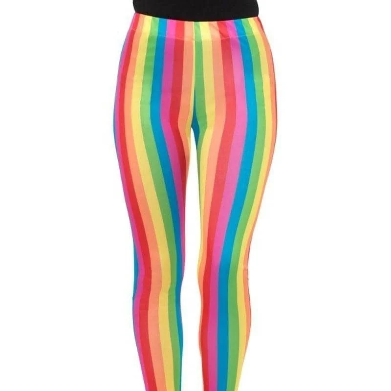 Rainbow Clown Leggings Adult Multi Trendy Flared Leggings