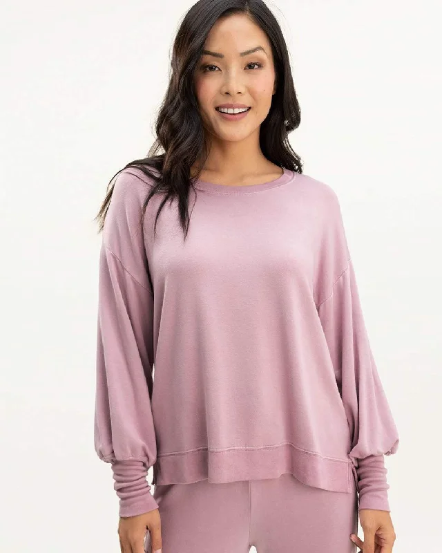 Splendid - Flora pullover in Mauve Spaghetti Sleeve Top