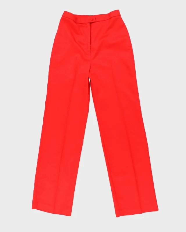 Vintage 70s/80s Alex Colman Red Trousers - W28 L32 Trousers Leather Faux