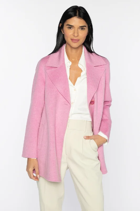 Kinross Notch Collar Swing Coat Asymmetrical Collar Hooded Zippered