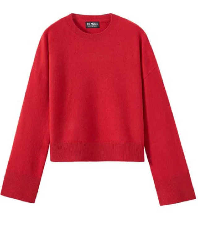 27 Miles Malibu - Louise Pullover in Crimson Cashmere Luxurious Pullover