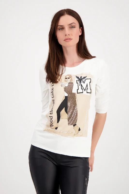 Pullover, schwarz Mock Neck Pullover