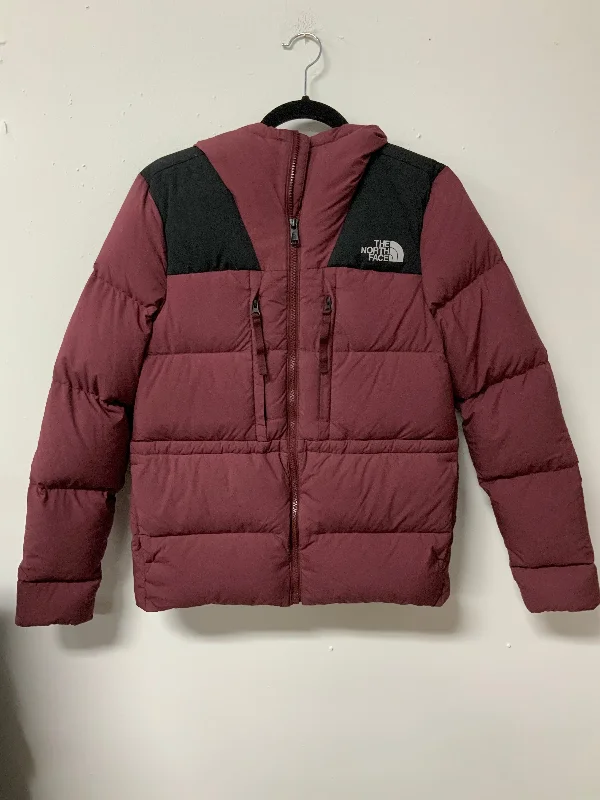 North Face (S) maroon & black puffer coat A-Line Ball Gown Mermaid