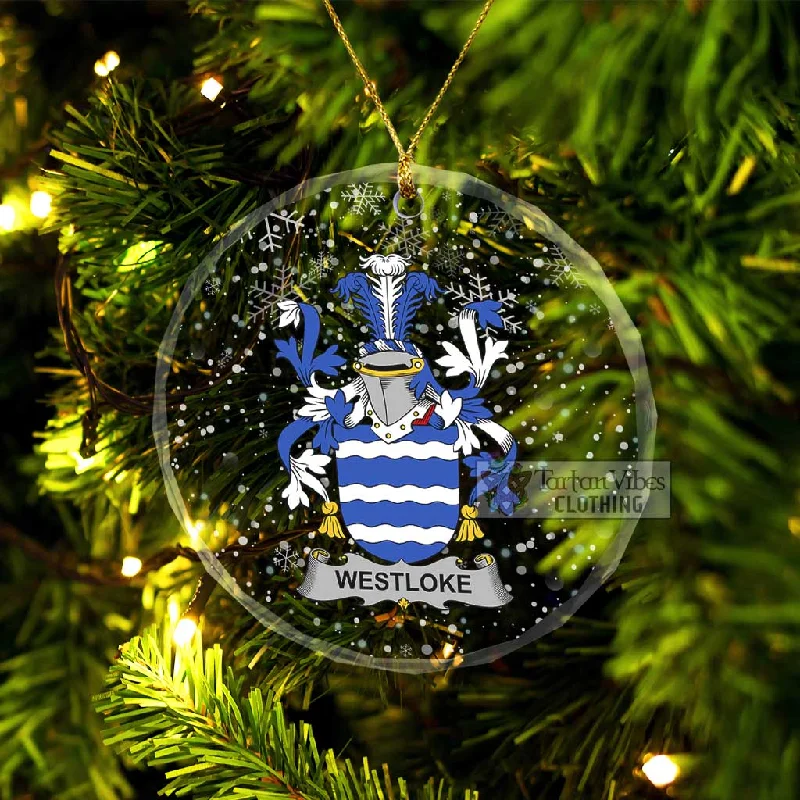 Westloke Irish Clan Christmas Glass Ornament with Coat of Arms Blouse Shirt Tunic