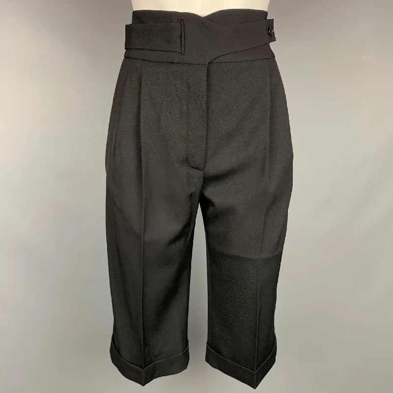 SAINT LAURENT Size 2 Black Wool High-Waisted Cropped Trousers Trousers Tapered Slim Fit SAINT LAURENT Size 2 Black Wool High-Waisted Cropped Trousers Trousers Tapered Slim Fit