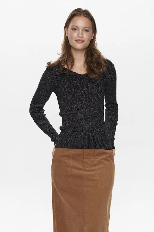 Ayelet Lurex Pullover Caviar Turtleneck Warm Pullover