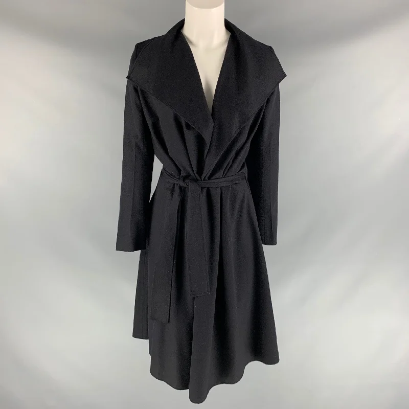 ORSON+BODIL Size 6 Black Wool Solid Coat Turtleneck Jacket Crew Neck Jacket V-Neck Jacket ORSON+BODIL Size 6 Black Wool Solid Coat Turtleneck Jacket Crew Neck Jacket V-Neck Jacket