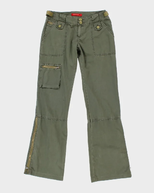 Y2K 00's Miss Sixty Women's Green Cargo Trousers - W31 Trousers Print Floral