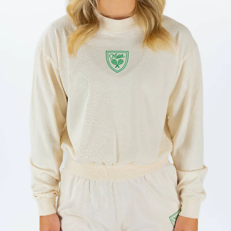 Motier Tennis Club Lightweight Pullover (Cream) Ribbed Crew Neck