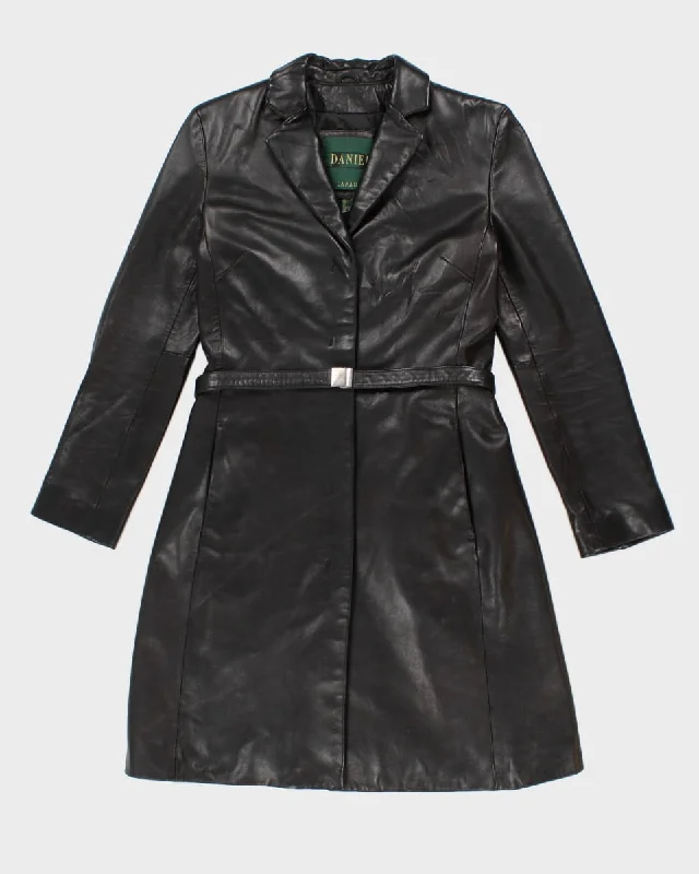 Vintage Danier Classic Belted Leather Coat - S Bodycon Sheath Shift