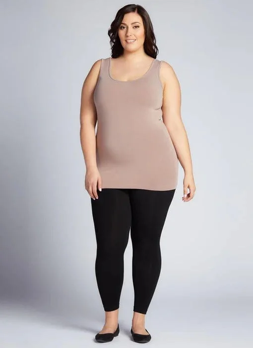 Bamboo Curvy Fleece Lined Leggings Fashionable Leather-Look Leggings