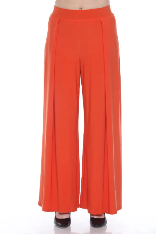 Joseph Ribkoff Lava Orange Pleated Wide Leg Trouser Pants 243043 Trousers New Arrival