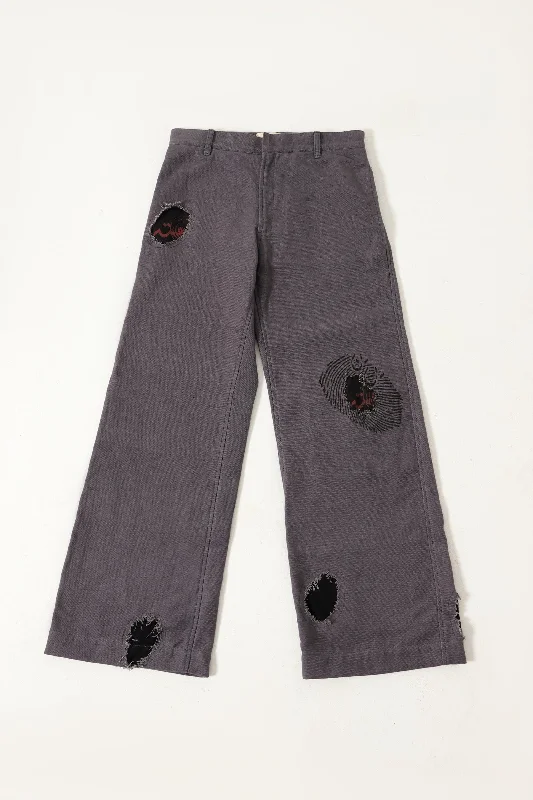 GREY HANDMADE DENIM TROUSERS Trousers Top Rated