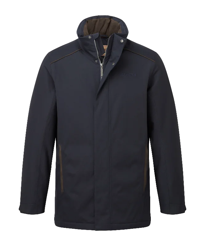 Whitton Waterproof Coat - Navy Welt Pockets Slit Pockets Flap Pockets