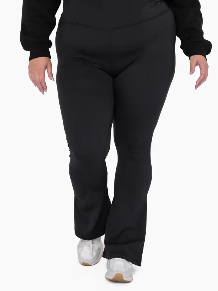 Mono B: Venice High-Waist Flare Legging- ALL SIZES Fashionable Lacy Detail Leggings