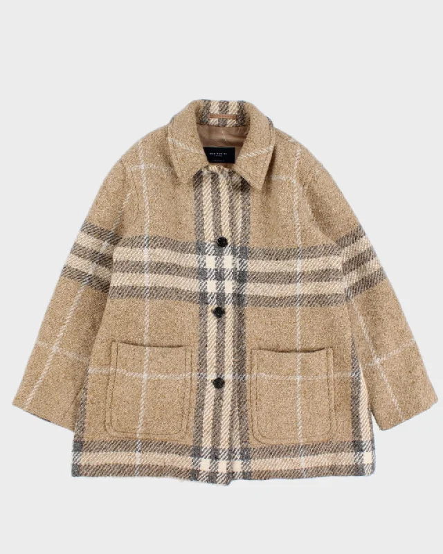 2000's Burberry Pure Wool Over Coat - M Trench Wool Cashmere