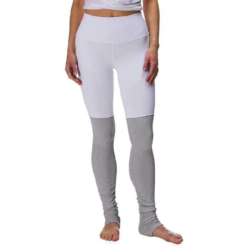Alo Yoga High Waist Goddess Legging-White/Dove Grey Heather Casual Sporty Leggings