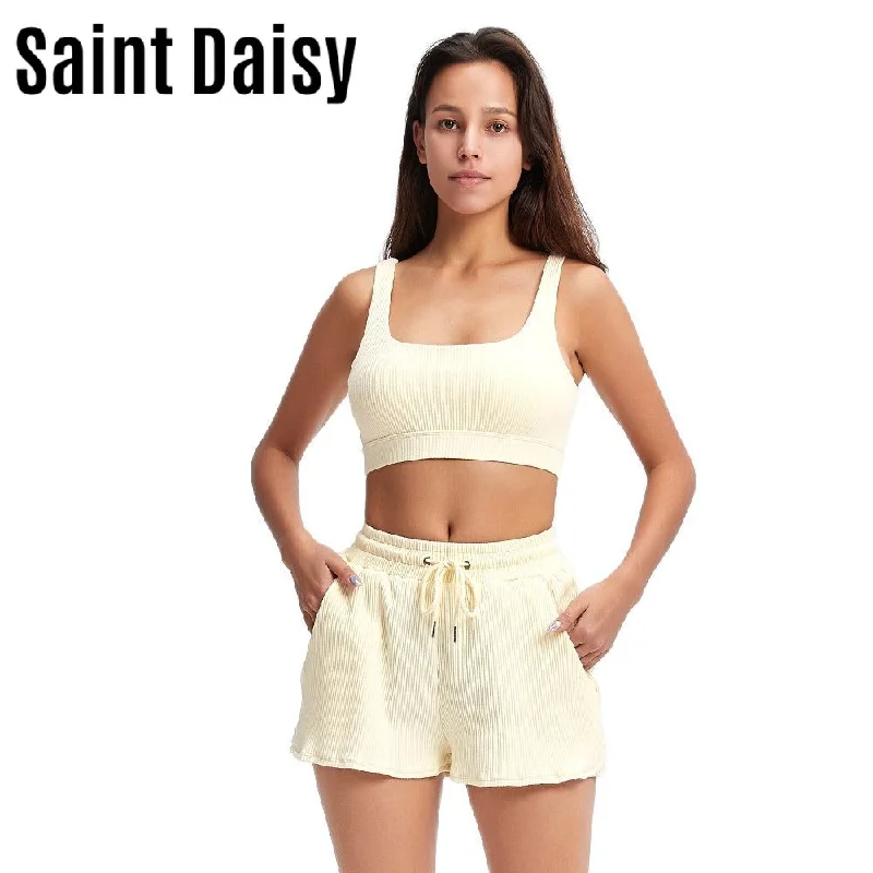 SaintDaisy Shorts Sets Coming Home Outfit Casual Sleeveless Sporty Pockets Pullover Yoga Running Set 2 Pieces 44404 SHORT Summer Asymmetrical Hem Sweater SaintDaisy Shorts Sets Coming Home Outfit Casual Sleeveless Sporty Pockets Pullover Yoga Running Set 2 Pieces 44404 SHORT Summer Asymmetrical Hem Sweater