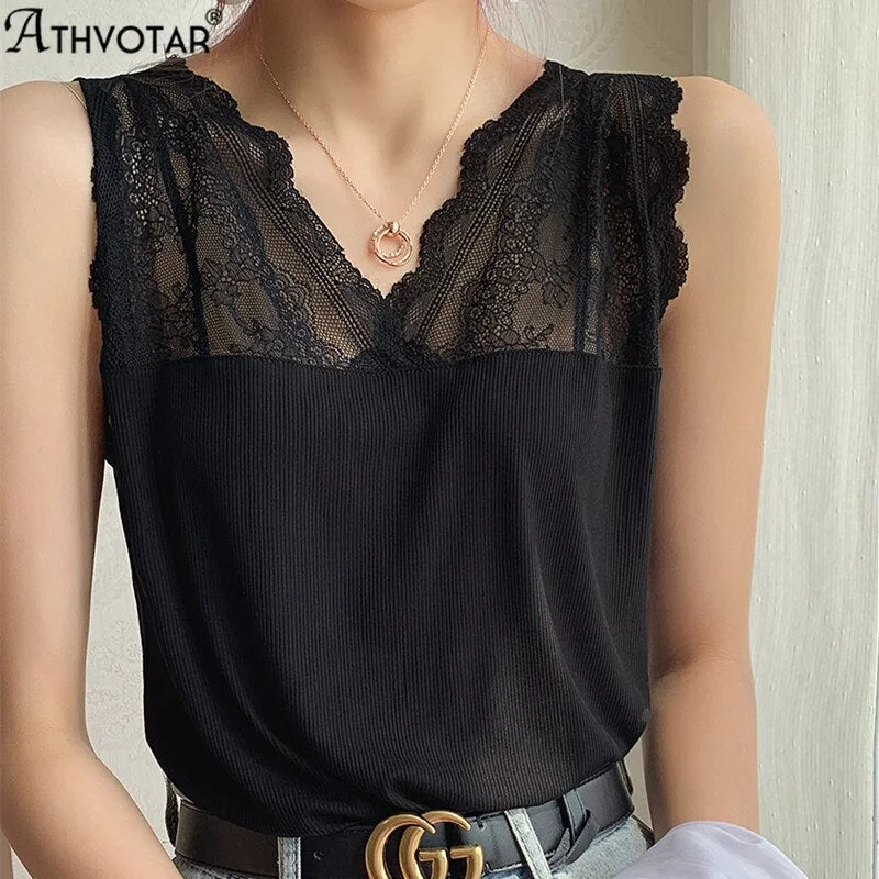 ATHVOTAR Lace Lady Top One-Piece Sexy Crop Top V Back Thin Lingerie Casual Outside Wear Underwear Fashionable Trendy Casual