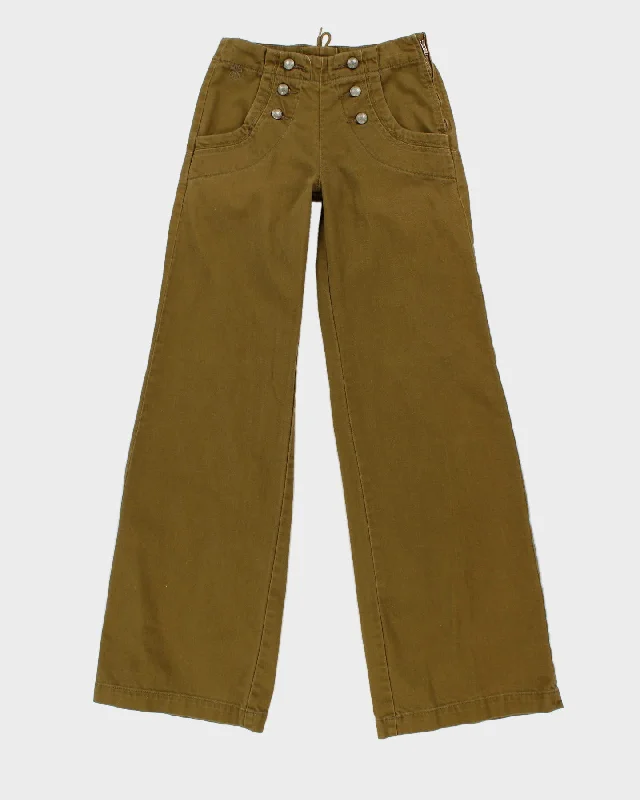French Connection Green Wide Leg Trousers - XS Trousers Denim Blue