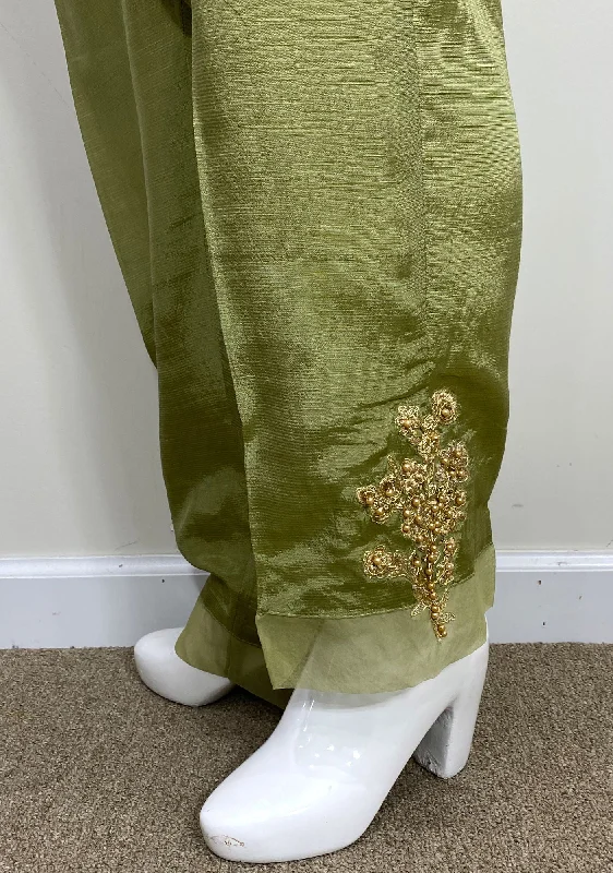 Bin Saeed Ready Made Women's Silk Trouser Trousers Prom Sequined