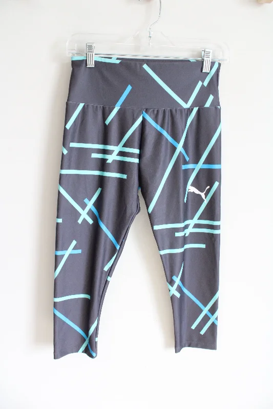 Puma Gray Blue Patterned Capri Legging | S Cozy Oversized Leggings