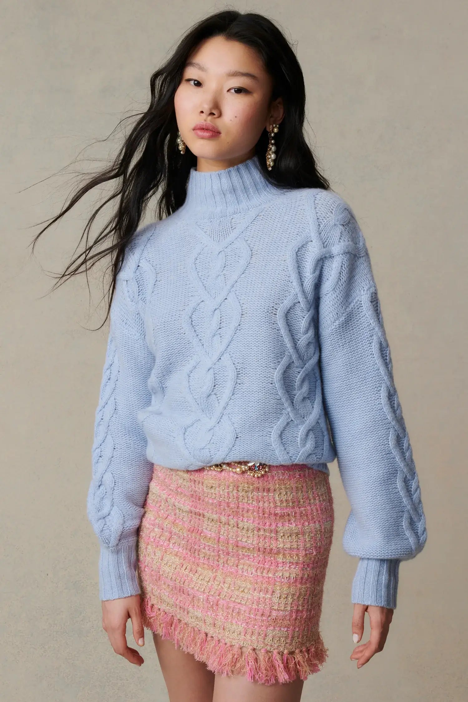 Izia Pullover in Blue Haze Over Sleeve Pullover