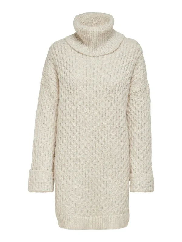 Only Gertrud - Lang pullover strik Lapel Neck Sweater
