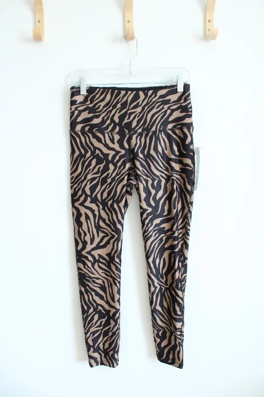 NEW Vogo Athletica Black & Brown Zebra Print Athletic Leggings | M (7/8) Elegant Sheer Leggings NEW Vogo Athletica Black & Brown Zebra Print Athletic Leggings | M (7/8) Elegant Sheer Leggings
