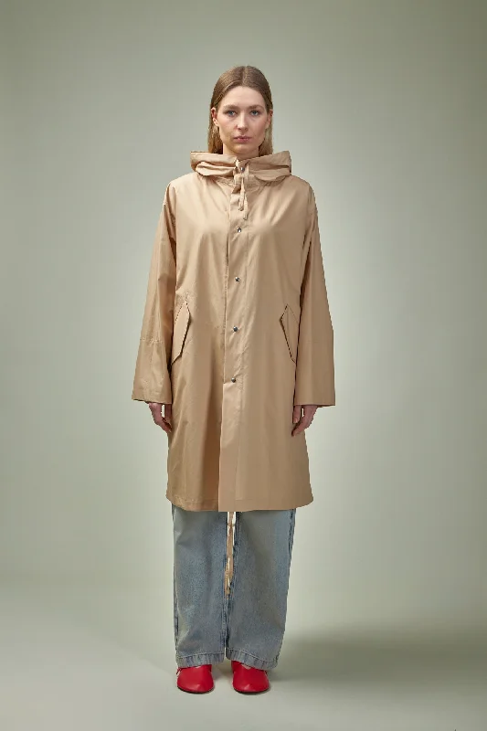 Trench Coat Square Neck One-Shoulder Off-the-Shoulder