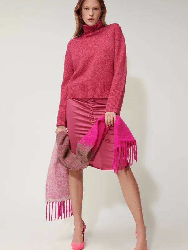 Luisa Cerano Pink Turtleneck Pullover 188302 5292 Col 0453 Shawl Collar Sweater