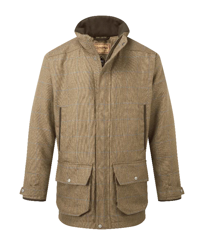 Ptarmigan Tweed Classic Coat - Corry Tweed Stand-Up Roll-Neck Turtle