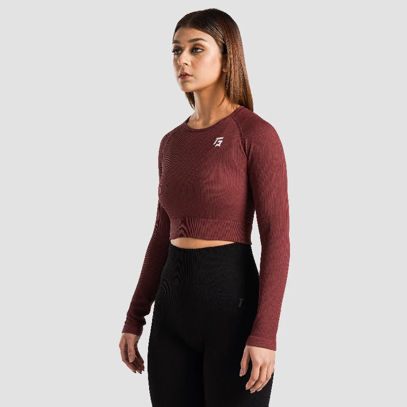 Turbotrade Crop Top (Coffee) Chenille Blend Fleece Blend Nylon Blend