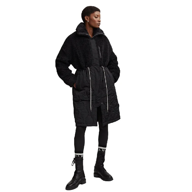 Varley Walsh Quilt Sherpa Womens Coat Tweed Herringbone Houndstooth