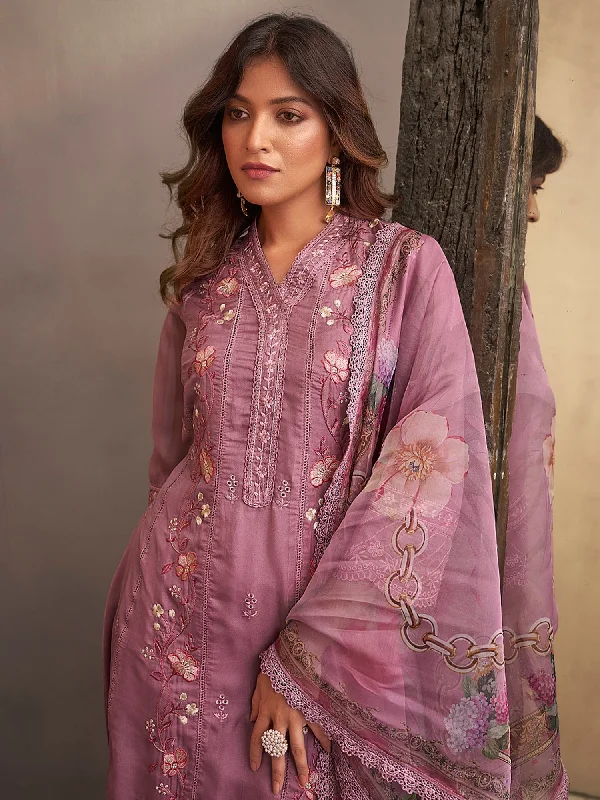 Women's Pink Embroidered Straight Kurta Trousers With Dupatta Set - Indo Era Trousers Party Sparkling Women's Pink Embroidered Straight Kurta Trousers With Dupatta Set - Indo Era Trousers Party Sparkling