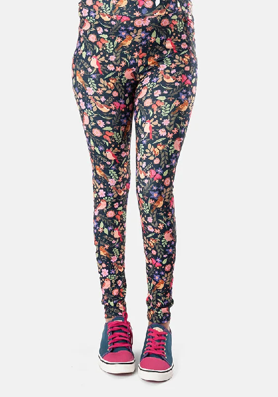 Rene Bird Print Popsy Leggings Trendy Activewear Leggings