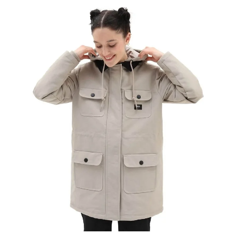 Vans Drill Long Chore Coat MTE - Cobblestone Off-the-Shoulder Jacket Double-Breasted Coat Single-Breasted Coat