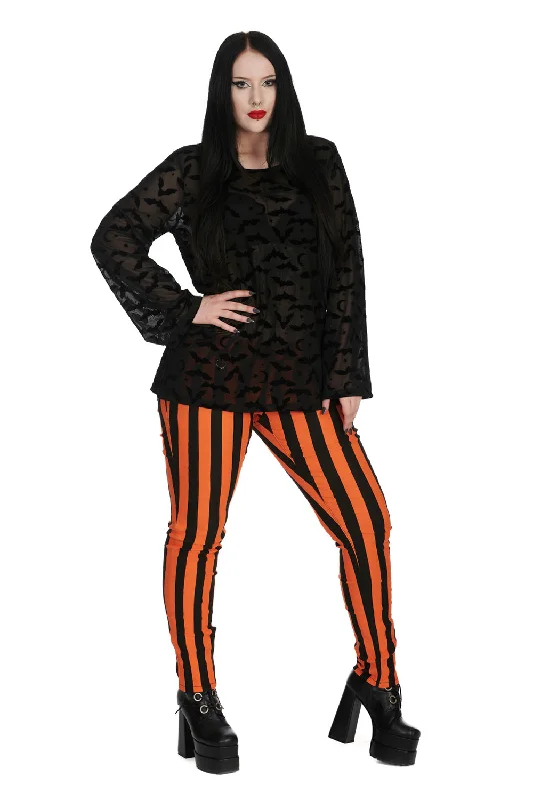 Banned Apparel - Forever Yours Striped Trousers Trousers Versatile Stylish