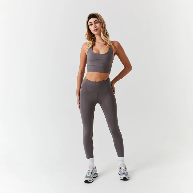Second Skin Bra & Legging Set | Grey Fashionable Stretchy Fit Leggings